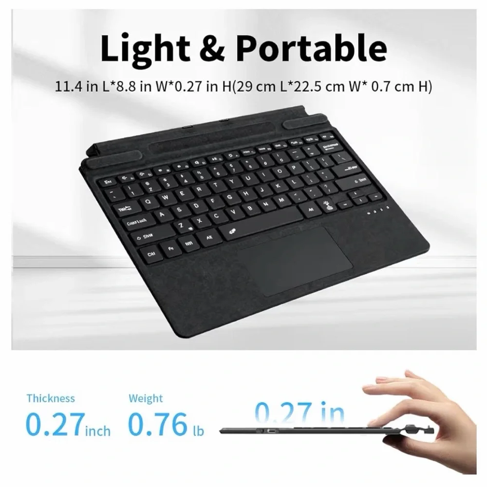 Black Multi-Touch Trackpad Keyboard for Tablets